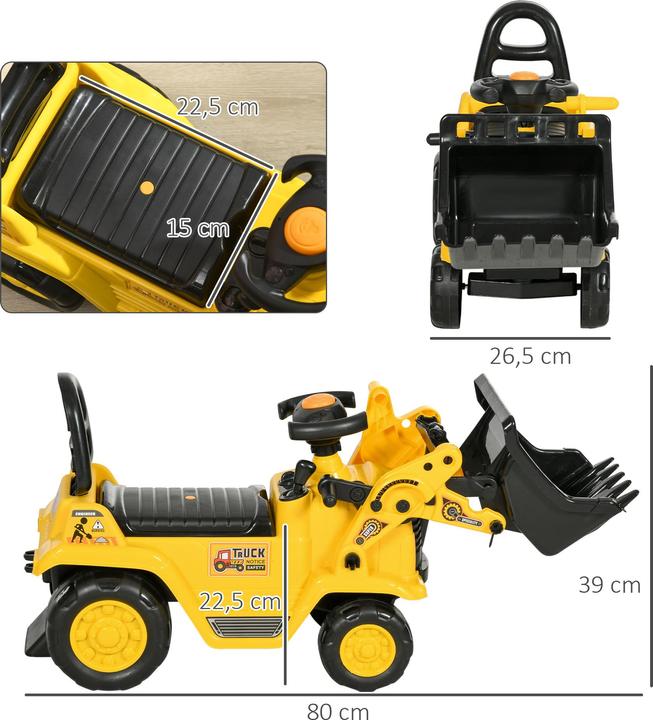 Image du produit Homcom Tracteur à pédales avec espace de rangement