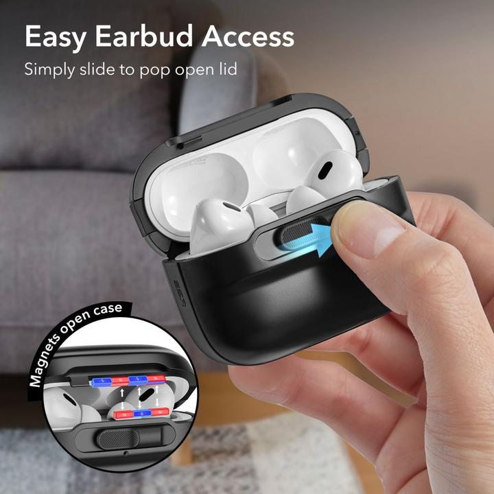 Productafbeelding ESR Pulse Halolock hoes met MagSafe voor Apple AirPods Pro 1/2 - Zwart (Hoes voor oplaadkoffer)