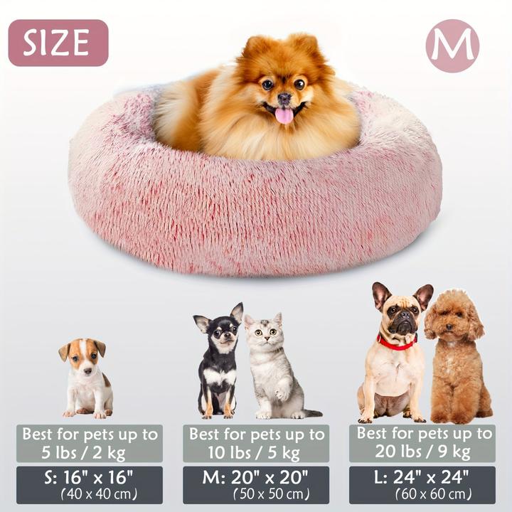 Produktbild Alopini Beruhigendes Hunde- & Katzenbett, Donut Cuddler Wärmendes Kuscheliges Weiches Rundes Bett (Hund, Katze)