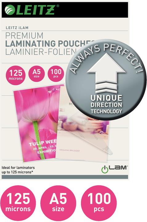 Image du produit Leitz Feuille de plastification (A5, 100 pièce(s), 125 µm)