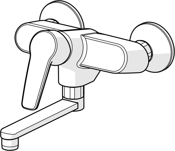 Produktbild Hansa Polo Spültisch Küchen Wandarmatur (chrom), Ausl. 234 mm