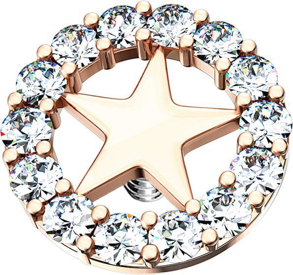 Star Piercing Dermal Anchor rosegold Sternkreis silber (Chirurgenstahl 316L, Messing)