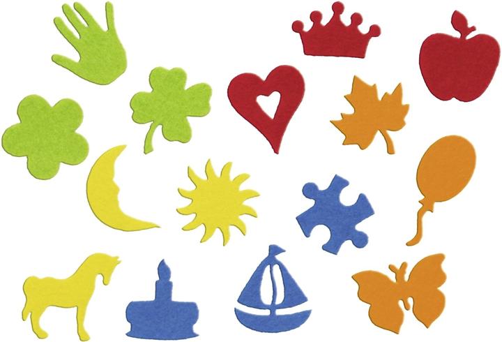Actual product image Ursus Felt punched parts 150g/sqm PU=175 pieces 5 colours assorted all year round
