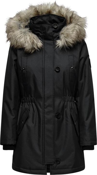 Produktbild Only Kapuze mit abnehmbarem Kunstfell-Rand Gerippte Ärmelbündchen Parka Langer Parka (XXL)