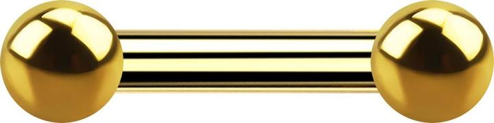 Produktbild Star Piercing Barbell Innengewinde vergoldet mit zwei Kugeln (ohne Messing, Chirurgenstahl 316L)