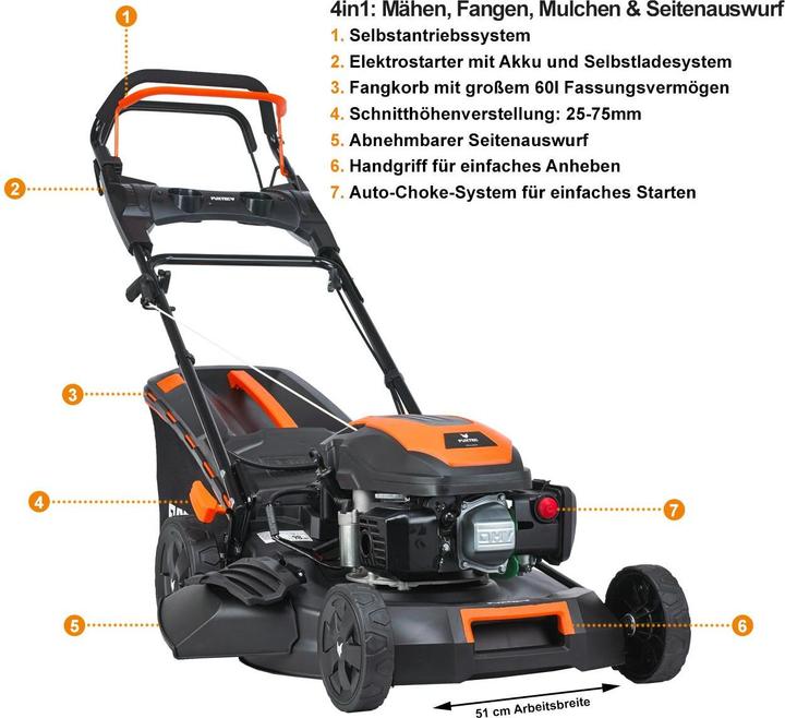 Image du produit Fuxtec Tondeuse à essence FX-RM5170eS avec fonction e-Start (Essence)