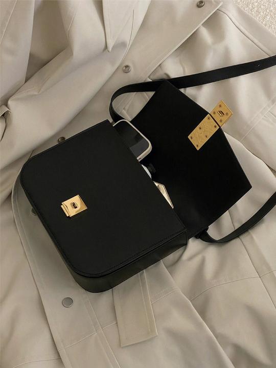Immagine prodotto Only-Bags.Store Borsa in pelle vegana, borsa nera, borsa a cartella, borsa in pelle vegana, borsa scolastica vegana