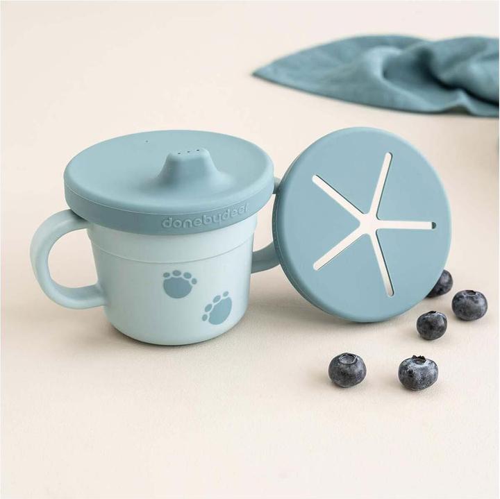 Actual product image Done by Deer Snack & drinking cup set Elphee blue