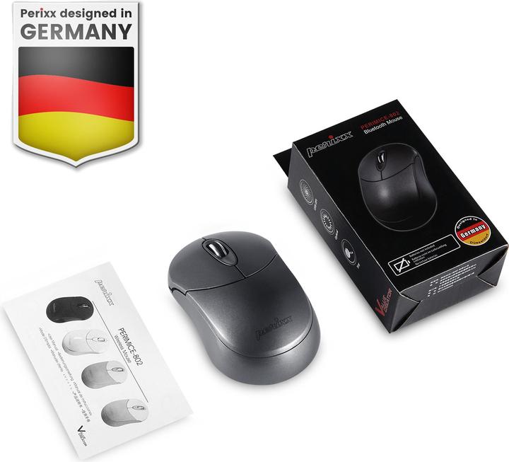 Immagine prodotto Perixx PERIMICE-802IN, Bluetooth-Maus für PC und Tablet, schnurlos, Iron (Senza fili)
