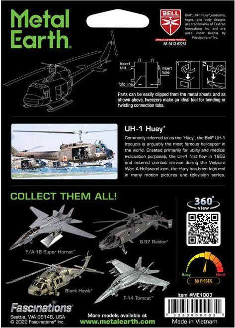 Image du produit Metal Earth Hélicoptère UH-1 Huey