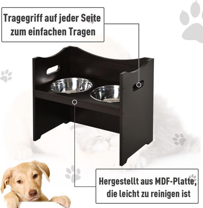 Image du produit Swisshandel24 Mangeoire pour chien réglable en hauteur, mangeoire, gamelle en acier inoxydable, gamelle pour (2 l)