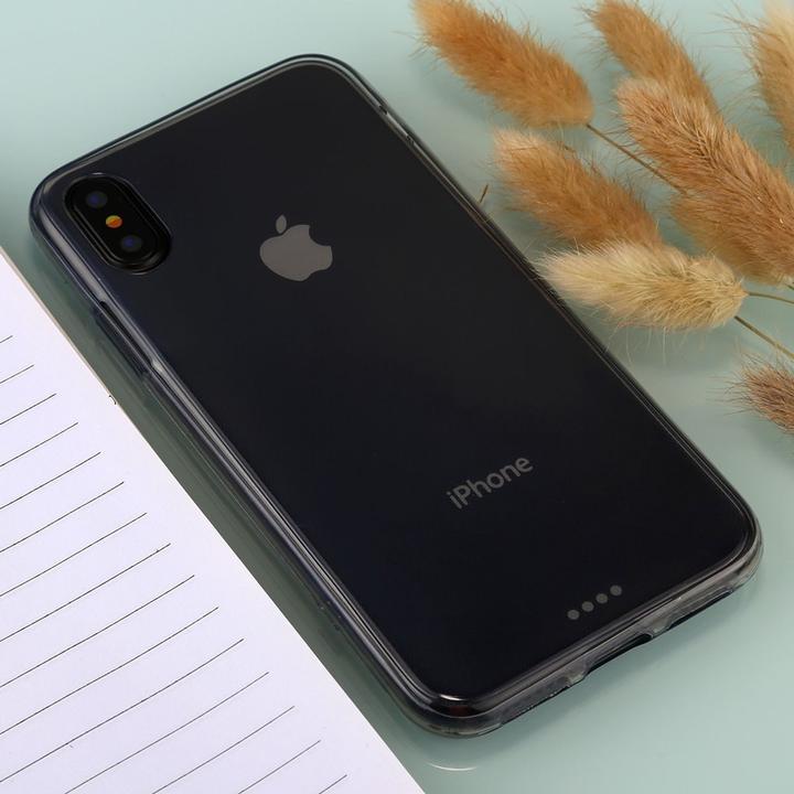 Produktbild König Design Apple iPhone X Full Body 360 Silikon Schutzhülle Handyhülle Case Hülle Grau (Apple iPhone X)