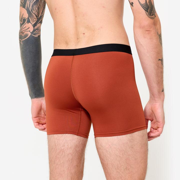 Produktbild Decathlon Boxershorts Herren Mikrofaser atmungsaktiv 3er-Pack - blau/rot (M)