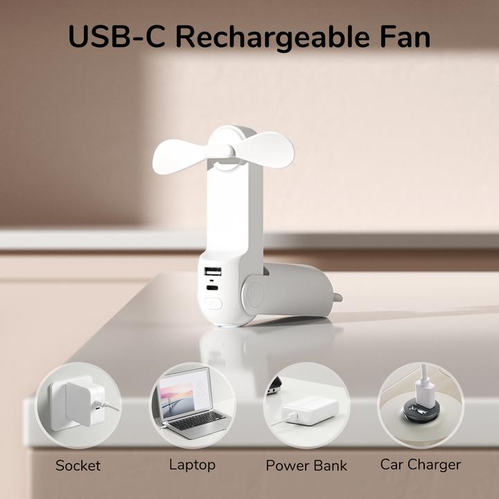 Actual product image Jisulife Handheld Fan Life8 white