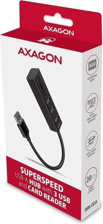 Actual product image Axagon Hma-Cr3a (USB-C, 3 Ports)