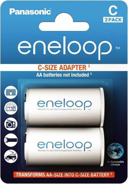 Actual product image Panasonic eneloop BQ-BS2E/2E C Adapter (2 pcs., C)
