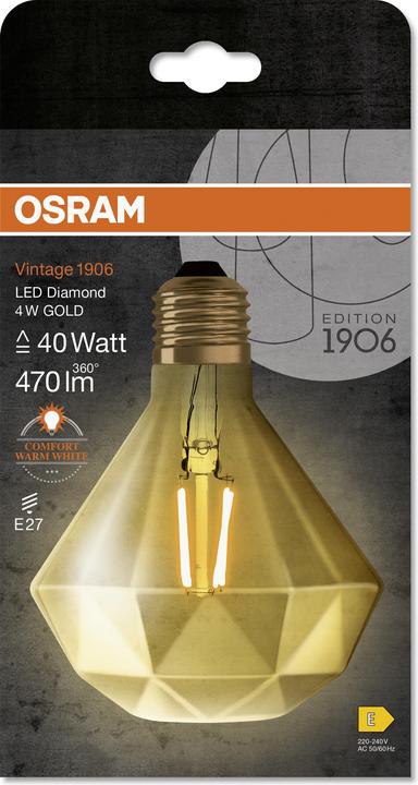 Image du produit Osram LED en forme de diamant (E27, 4.50 W, 470 lm, 1 x, E)