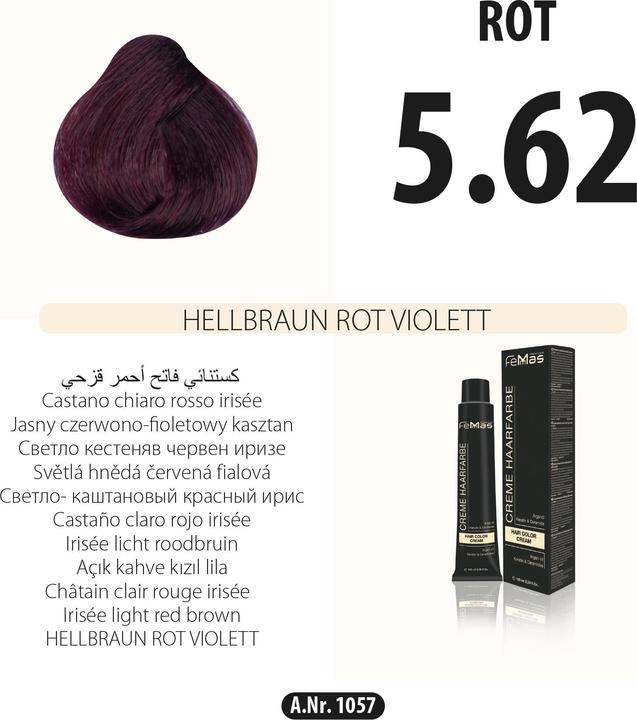 Image du produit FemMas 7.46) Coloration cheveux blond moyen cuivré rouge 100ml (Rouge Cuivre)