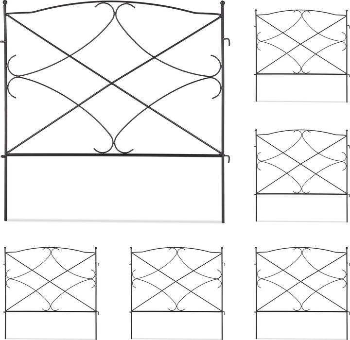 Relaxdays 6x bed fence (1 cm)