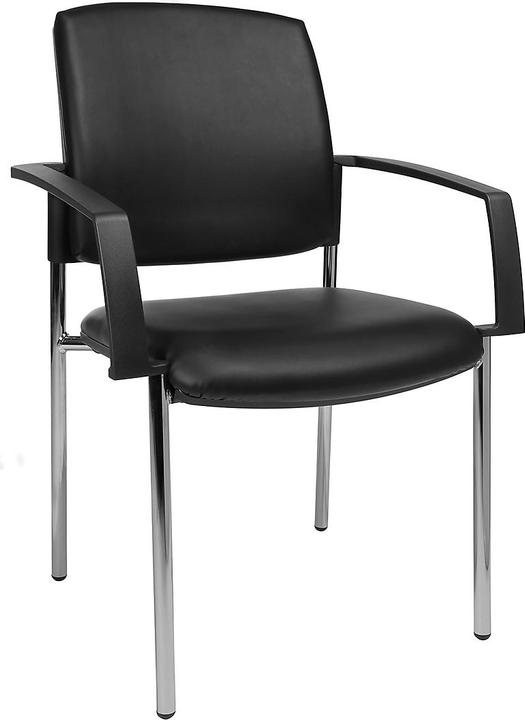 Image du produit Topstar Siège visiteur BtoB 10, piétement 4 pieds, revêtement similicuir, empilable, accoudoirs