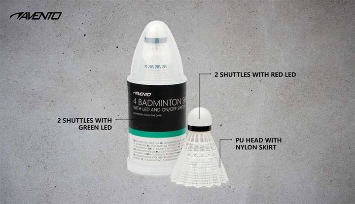 Actual product image Avento BADMINTON SHUTTLES (4) - LED