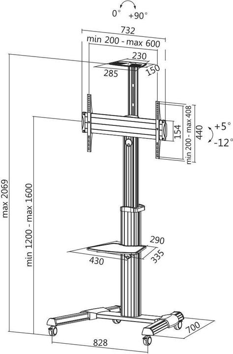 Actual product image LogiLink TV stand (Universal, 70", 50 kg)