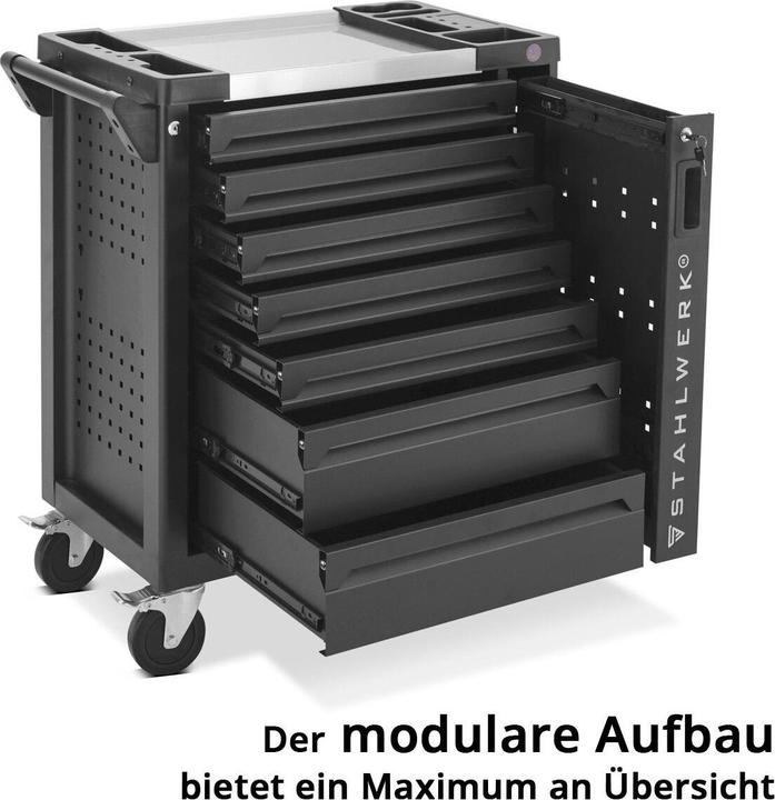 Image du produit Stahlwerk Chariot d'atelier PHOENIX Chariot à outils Chariot de montage 262 outils CrV (262 x)