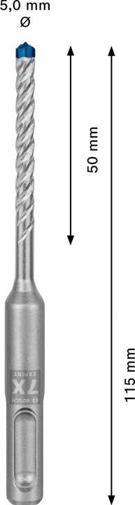 Actual product image Bosch Professional Zubehör EXPERT SDS plus-7X hammer drill, 5 x 50 x 115 mm (5 millimetres)