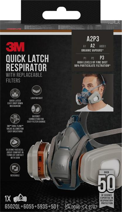 Produktbild 3M Maske für Farbspritzarbeiten (A2P3, A2, 1 x)