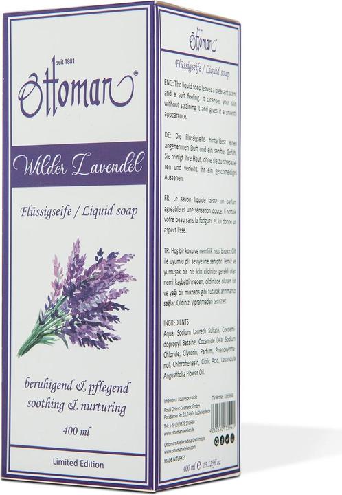 Produktbild Ottoman Lavendel Flüssigseife, 400 ml, für gepflegte und saubere Hände (Flüssigseife, 400 ml)