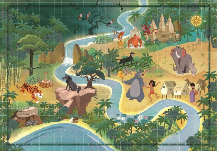 Produktbild Clementoni Story Maps Puzzle - Disney Jungle Book (1000 pcs) (39813) (1000 Teile)