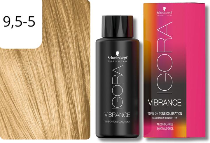 Actual product image Schwarzkopf Professional IGORA VIBRANCE Tone On Tone Colouration (9.5-5 Gold Toner)