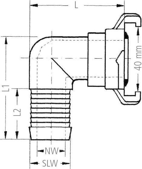 Actual product image Geka Elbow hose piece 360 with rotating hose nozzle, MS 90° - 25 (Angle stopcock, 25 mm)