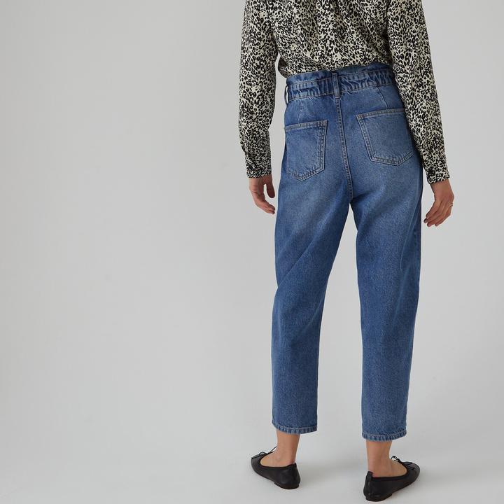 Actual product image La Redoute Collections Balloon jeans with high paperbag waistband (M)