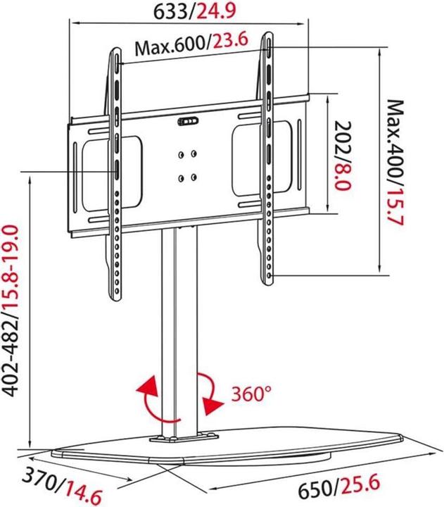 Produktbild myWall HP 2 Dr (Universal, 65", 50 kg)