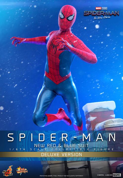 Actual product image Hot Toys Spider-Man: No Way Home figurine Movie Masterpiece 1/6 Spider-Man (New Red and Blue Suit) (Deluxe Ve
