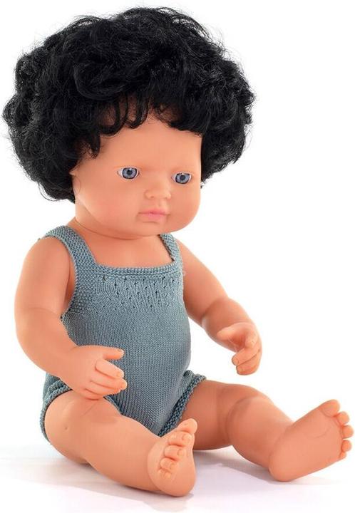 Actual product image Miniland Doll Black Curls Girl 38cm Body Lead Colourful