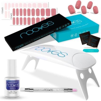 Produktbild Nooves Starter Kit Beauty Rose UV/LED Nail Lamp Gel Top Coat Glossy Gel Nail Sticker (Nagellacktrockner, Rosa)