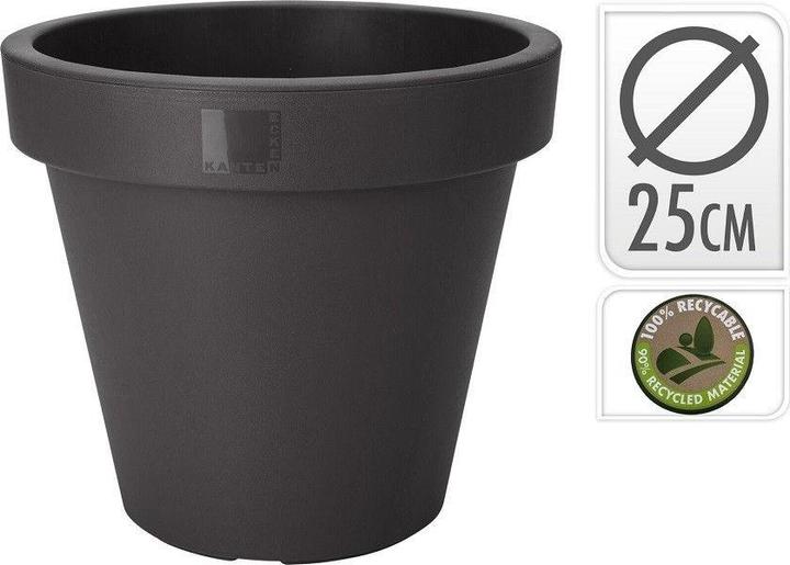 Produktbild GreenGarden Pflanzkübel Pflanztopf Blumentopf Ø25cm Höhe 22cm anthrazit