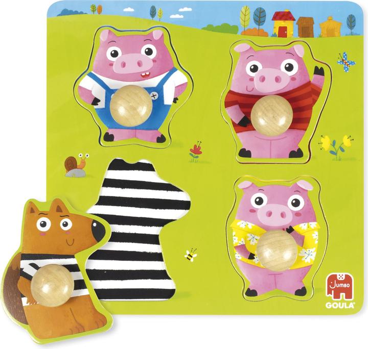 Goula Puzzle in legno per bambini Tre Porcellini (4 pezzi)