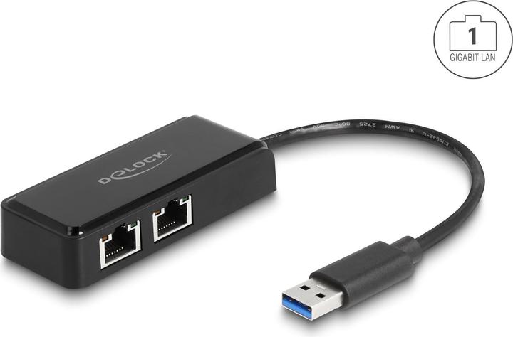 Produktbild Delock USB Typ-A Adapter zu 2 x Gigabit LAN (USB-C 3.2 Gen 1, RJ45 (2x))
