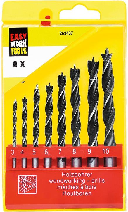 Produktbild Easy Work Holzbohrersatz 3 - 10 mm (6 mm, 10 mm, 7 mm, 3 mm, 5 mm, 8 mm, 9 mm, 4 mm)