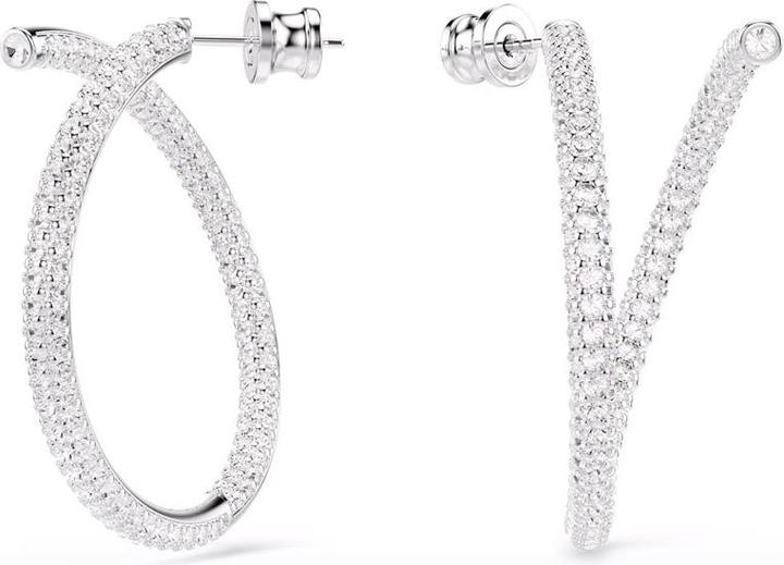 Produktbild Swarovski Dextera Kreolen Rundschliff Weiss (Swarovski Metall)