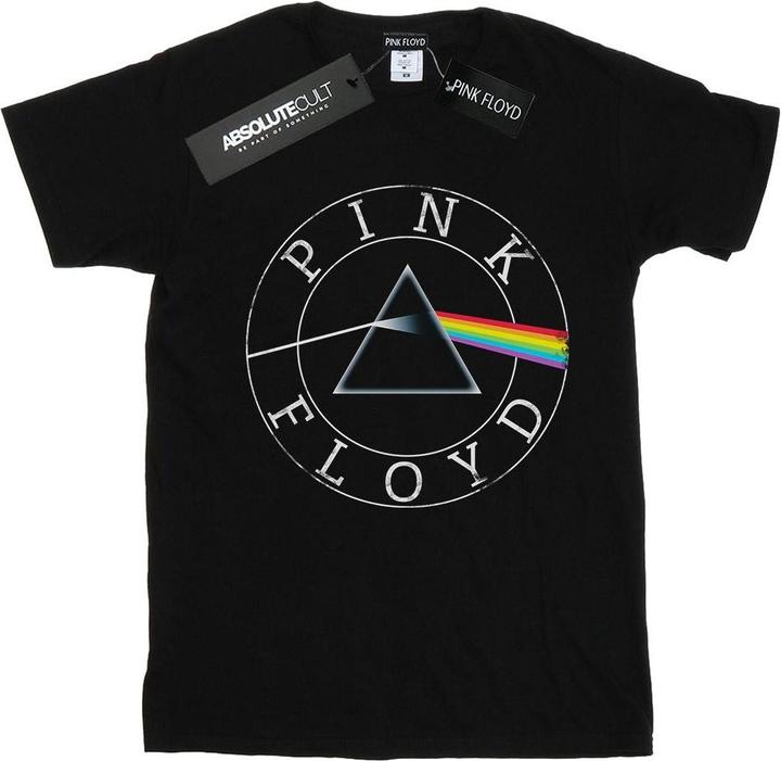 Actual product image Pink Floyd Womens/Ladies Prism Circle Logo Cotton Boyfriend T-Shirt (3XL)