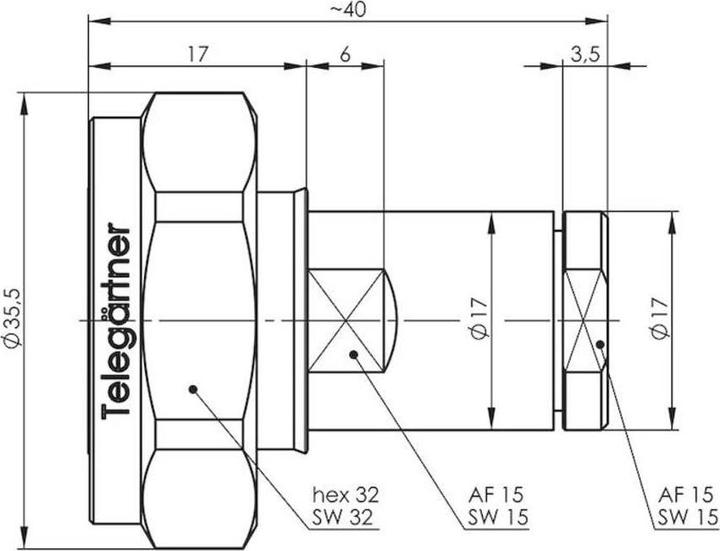 Actual product image Telegärtner 7-16 plug RG213/U,214/U,LMR400, TZC50032