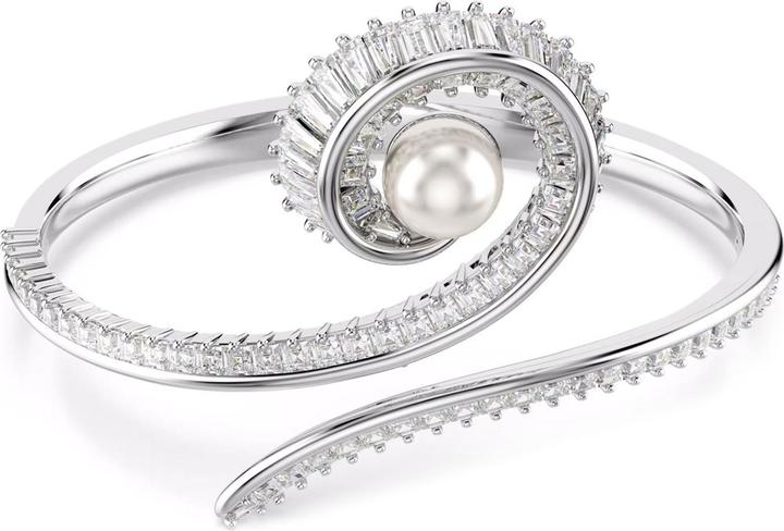 Produktbild Swarovski x Ariana Grande Armreif Kristallperle Baguette Schliff Weiss Rhodiniert (6.20 cm, Swarovski Metall)