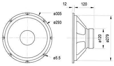 Immagine prodotto Visaton W 300 Woofer HiFi, 8 Ohm