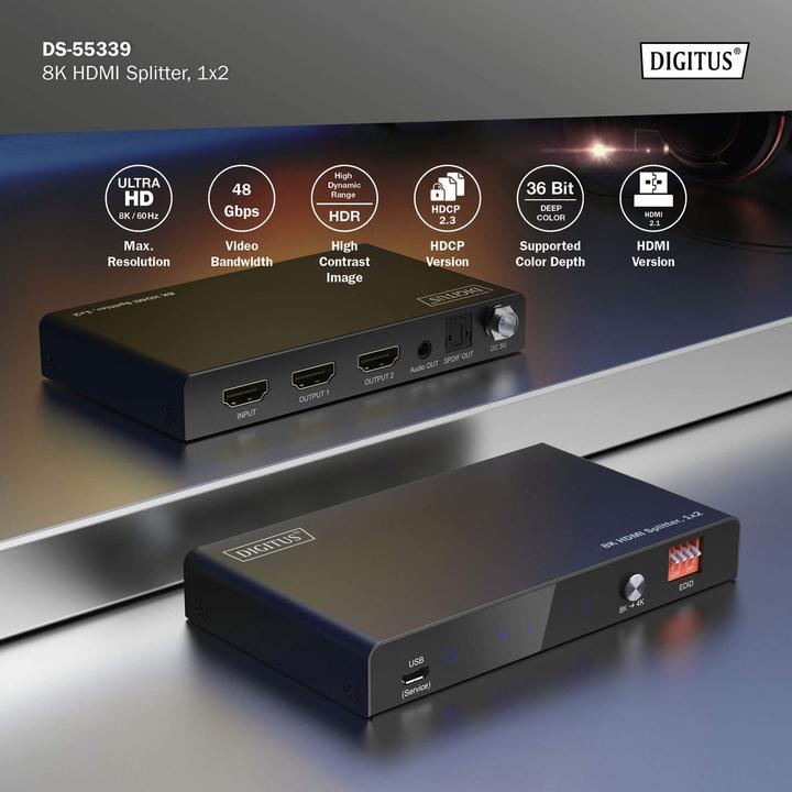 Produktbild Digitus 8K HDMI Splitter, 1x2