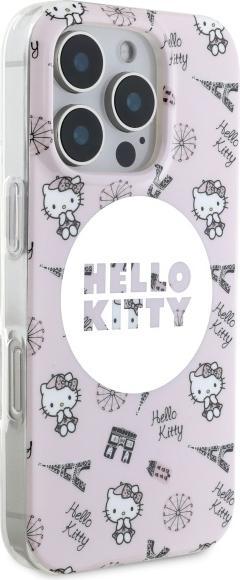 Produktbild Hello Kitty HKHMP16LHAOPP iPhone 16 Pro 6,3" różowy/pink hardcase IML All Over Paris Magsafe (Apple iPhone 16 Pro)