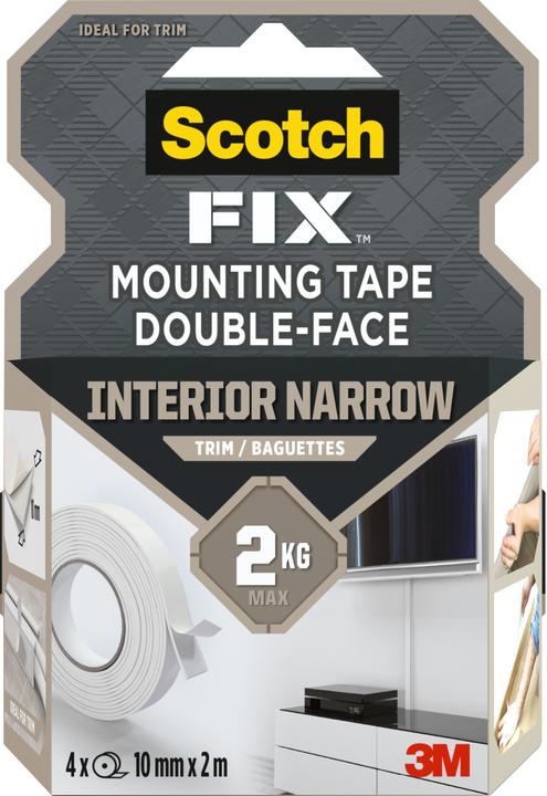 Actual product image Scotch Mounting Tape -Fix, 10 mm x 2 m, White (10 mm)